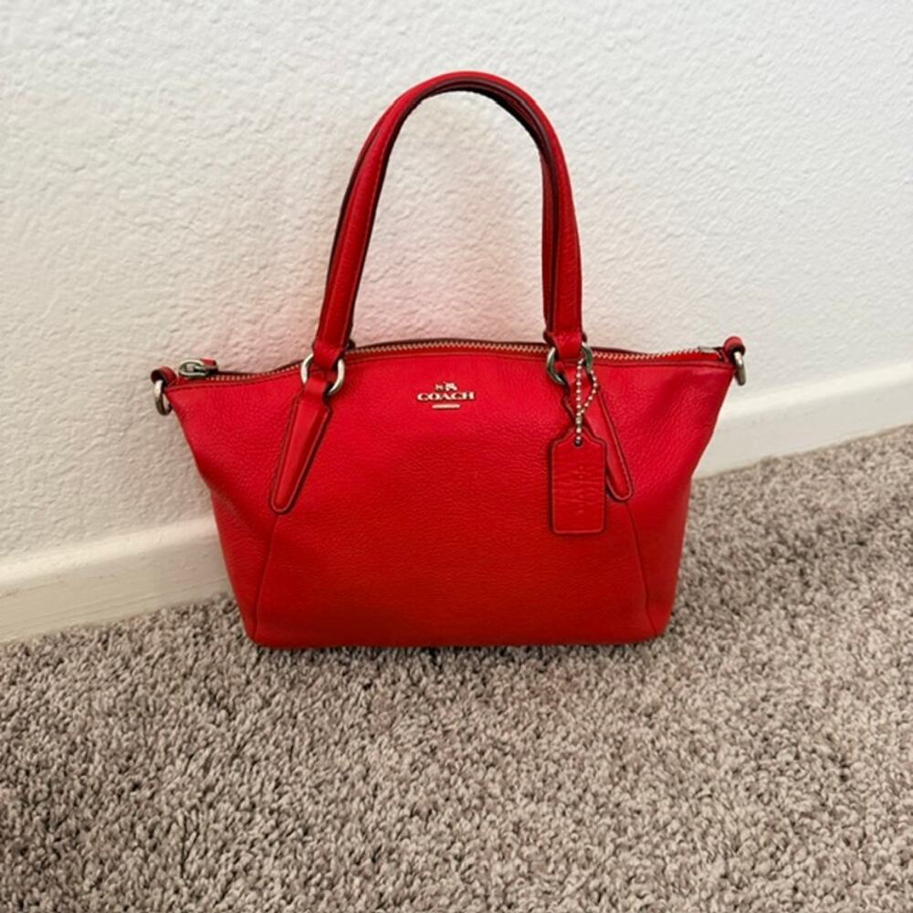 Coach Red Crossbody Kelsey Bag F57563 Coach Wallet Non-Coach Zebra Strap - Picture 2 of 16